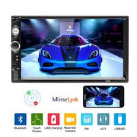 Car Radio 2 Din 7010B Bluetooth Car MP5 Player AMprime 7 Inch Touch Screen FM Radio Mirror Link for iOS Android Phones SD USB AUX-in Input
