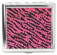 Pink Metal Zebra Rhinestone Cigarette Case, Fit King Size, 3102PARTYPZ