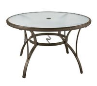PF 48" Patio Round Dining Glass Table Garden Furniture