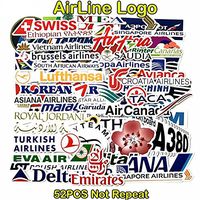 Stickers Worldwide Airline 52Pcs Children Adult Teens Teacher Water Bottles Laptop Car Travel Luggage Suitcase Skateboard Vinyl Bike Motorcycle Decal Graffiti Patches Cellphone MacBook Oil Sun Proof