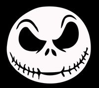 Jack Skellington Scary face Nightmare Before Christmas Halloween Decoration for MacBook mac air Laptop trackpad Toolbox Decal Sticker (White, 5.5")