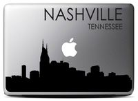 Nashville Skyline (15 Inch) Black Macbook Decal #4 - Laptop Decal
