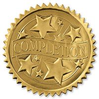 Embossed Completion Gold Certificate Seals, 102 Pack