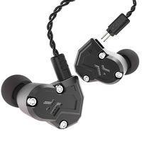 RevoNext QT3S in Ear Monitor, Noise Isolating Wired Headphones Quad Driver in Ear Earbuds 2DD+2BA Metal Shell HiFi Bass Headphones with 0.78mm 2 Pins Detachable Cable(Black no mic)