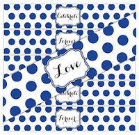 24 Large Dots Waterproof Water Bottle Stickers | Celebrate, Love, Forever | 8 of Each Phrase (Royal Blue)