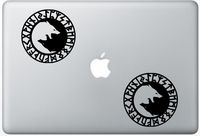 Viking Rune Wolf Yin Yang Runic FlashDecals1229 Set Of Two (2x) , Decal , Sticker , Laptop , Ipad , Car , Truck