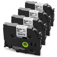 Replacement for Brother P-touch Label Maker TZe Tape 12mm 0.47 Laminated White TZe-231 TZ-231 Compatible with P-touch Label Printer PT-H110 PT-D210 PT-D400 PT-D600, 4-Pack