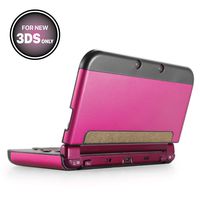TNP New 3DS Case (Hot Pink) - Plastic + Aluminium Full Body Protective Snap-on Hard Shell Skin Case Cover for New Nintendo 3DS 2015 - [New Modified Hinge-less Design]