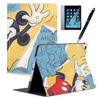 LJX iPad Mini 4 Cases, Mickey Minnie PU Leather Protective Cartoon Animal Cute Design Stand Smart Auto Sleep/Wake Lightweight Cover for iPad Mini 4#S