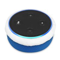 Fintie Protective Case for Amazon Echo Dot (fits All-New Echo Dot 2nd Generation) - Premium Vegan Leather Sleeve Cover Plush Lined Holder Stand, Royal Blue