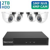 [Expandable] 4MP Home Security Cameras System, NexTrend 8 Channels Video Surveillance Camera System, 4PCS Wired IP66 Outdoor Surveillance Camera with 2TB HDD, 5MP 4MP NVR Supported with Free APP