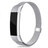 LNOOIU Bands Compatible with Fitbit Alta, Replacement for Alta HR Stainless Steel Bands Adjustable Accessory Wristband for Alta Bracelet Women Men Girls Boys (Silver Large)