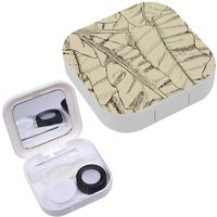 Portable Contact Lens Case Box Travel Kit Mirror + Bottle + Tweezers Container Holder [ Floral Collection Tropical ]