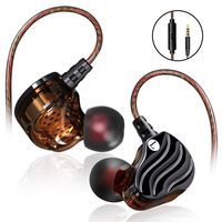 Running Earbuds, Quad Earbuds Wired, SXGINBT Cool Earbuds with Microphone, Sport Music Bass Headphones for PSP 5S 6S S7 S8 S9 S10(Black)