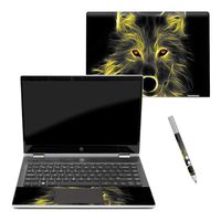MightySkins Skin Compatible with HP Pavilion x360 14" (2018) - Neon Wolf | Protective, Durable, and Unique Vinyl Decal wrap Cover | Easy to Apply, Remove, and Change Styles | Made in The USA