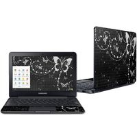 Mightyskins Skin Compatible with Samsung Chromebook 3 11.6" - Black Butterfly | Protective, Durable, and Unique Vinyl Decal Wrap Cover | Easy to Apply, Remove, and Change Styles | Made in The USA