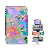 IT'S A SKIN Decal Vinyl Wrap for VooPoo Drag 2 V2 & UForce T2 Tank Vape Sticker Sleeve Cover/Watercolors Vibrant Floral Paint