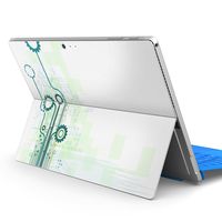 igsticker Ultra Thin Premium Protective Back Stickers Skins Universal Tablet Decal Cover for Microsoft Surface Pro 4/ Pro 2017/ Pro 6(2018) 006183 Gear　Green　Blue