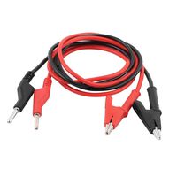uxcell Pair Multimeter Plastic Covered Alligator Clip to Banana Test Cord Wire 1M
