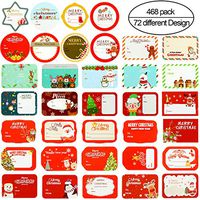 468 Pieces Christmas Gifts Tag Stickers Christmas Self Adhesive Labels Name Tag Stickers with Christmas Number Gifts Seal Stickers for Christmas Presents Wrapping Gift Bags