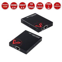 AV Access HDMI 2.0 Extender, 4K60Hz YUV4:4:4 18Gbps Over Single Cat5e/6a/7/UTP, HDCP2.2, HDR10,IR Control, Bi-Directional PoE, Dolby Atmos & DTS:X, 164ft 1080P, 115ft 4K, HDMI Balun
