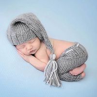 Newborn Baby Girl Boy Photography Prop Photo Crochet Knit Costume Bear + Hat Set