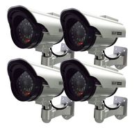 Henxlco 4Pack Dummy Solar Security Camera Fake Flashing Light Infrared LED CCTV Surveillance