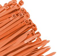 AMPLEXPO -8" Standard Cable/Zip Ties (100 pieces) (50lb. strength) (Fluorescent Orange)