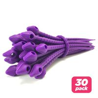 Reusable Silicone Cable Twist Ties Organizer Perfect for Cord Management, Electronics Wire Strips, Kitchen, Garden Rubber Wraps and Gear Zip Tie Straps (7 inches, Non-Velcro) 30-pack - Purple