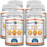 Research Verified CLA Safflower Oil - Natural Weight Loss with 2000mg 85% Pure Conjugated Linoleic Acid Softgel Capsules - 6 Bottles (6 Months Supply)