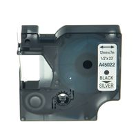 GREENCYCLE Replacement Label Tape Compatible for Dymo 45022 D1 Black on Silver 12mm LabelWriter 450 Duo Label Maker(1 Pack 45022)