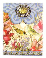 Punch Studio Brooch & Gold Foil Embellished Notepad ~ Nature's Song Bird 94482