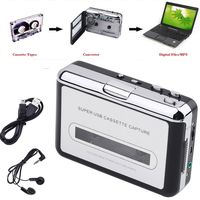 Ezcap Portable USB Cassette Capture, Old Tape Player Captures MP3 Audio Music with Earphone, Turning Your Tapes into MP3, Play as Walkman Media Player, Auto-Reverse Function
