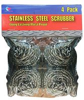 LavoHome Stainless Steel Grill Pan Cast Iron Scrubber Sponges 4 Pack