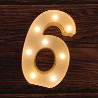 MUMUXI LED Marquee Number Lights Sign Light Up Marquee Number Letters Sign for Wedding Birthday Party Battery Powered Christmas Lamp Night Light Home Bar Decoration (6)