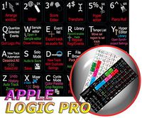 New Apple Logic PRO X Keyboard Decals Shortcuts ON Black Background for Desktop, Laptop and Notebook