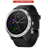 Garmin 010-01769-01 Vivoactive 3 GPS Fitness Smartwatch (Black & Stainless) + 1 Year Extended Warranty