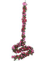 Miracliy 5 Pack 41 FT Fake Rose Vine Flowers Plants Artificial Flower Hanging Rose Ivy Home Hotel Office Wedding Party Garden Craft Art Décor (Red & Fuchsia)