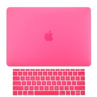 TOP CASE MacBook Pro 13 inch Case 2019 2018 2017 2016 Release Model: A1708 Without Touch Bar, 2 in 1 Signature Bundle Rubberized Hard Case + Keyboard Cover Compatible MacBook Pro 13", Hot Pink