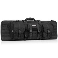 Savior Equipment American Classic Tactical Double Long Rifle Pistol Gun Bag Firearm Transportation Case w/Backpack - 36 Inch Obsidian Black