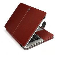 DLLL High grade Premium Quality PU Leather Book Cover Clip On cover Case for (Apple macbook pro 13" with retina display A1502 A1425, Brown