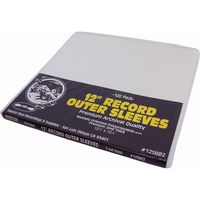 (100) 12" Record Outer Sleeves - Archival Quality, Super Clear BOPP - 12-3/4" x 12-1/2" - 2 Mil Thick - #12SB02