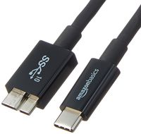 AmazonBasics USB Type-C to Micro-B 3.1 Gen2 Charger Cable - 3 Feet  (0.9 Meters) - Black, 5-Pack