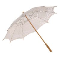 ESHOO Vintage Lace Parasol Umbrella for Bridal Wedding Party Decoration Photo Props Costume Accessory (Beige)
