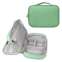 BUBM Electronics Travel Cable Organizer, Double Layers Flash Drives USB Storage Pouch, Travel Gadget Storage Bag Case for Adapter,Hard Drives,Power Bank,Charger,Cords,iPad Mini.(Medium Green)