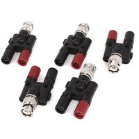 uxcell BNC Male Plug to Two Banana Female Jack Coaxial Connector Adapter 5pcs