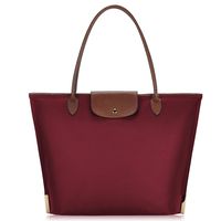 Sunny Snowy 15 Inch Laptop Tote Bag,Water Resistant Nylon Laptop Bag for Women Lightweight Travel Bag with Durable Handle,red