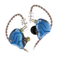 Five Driver Headphones,KZ ZS10 PRO High Fidelity Noise-Isolating Earbuds/Earphones with Detachable Cable 2Pin 0.75mm (Without MIC, Royal Blue)
