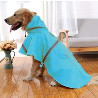 NACOCO Large Dog Raincoat Adjustable Pet Water Proof Clothes Lightweight Rain Jacket Poncho Hoodies with Strip Reflective (XL, Lake Blue)...