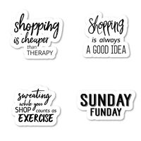 Shopping and Sunday Funday Sticker Pack Funny Stickers - 4 Pack - Sticker Vinyl Decal - Laptop, Phone, Tablet Vinyl Decal Sticker (4 Pack) S183161